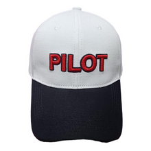 Load image into Gallery viewer, Pilot 3D Embroidered White/Black Adult Unisex Cotton Cap - Premium Quality
