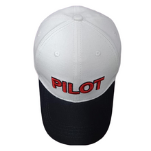 Load image into Gallery viewer, Pilot 3D Embroidered White/Black Adult Unisex Cotton Cap - Premium Quality
