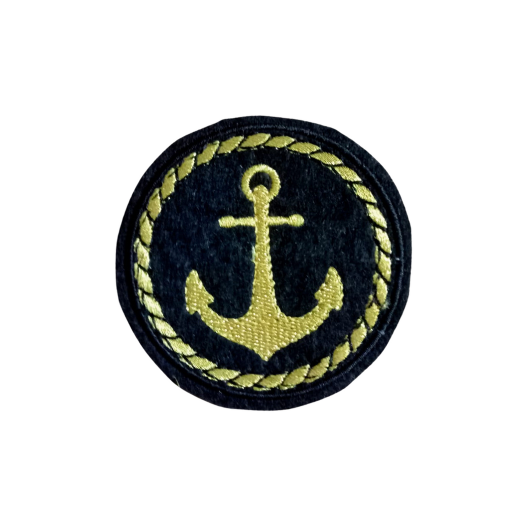 Anchor Logo Zari Embroidery Patch