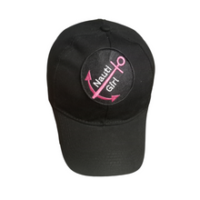 Load image into Gallery viewer, Nauti Girl Adult Cotton Unisex free size Cap - Premium Quality with Embroidery Patch
