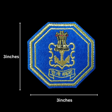 Load image into Gallery viewer, Indian Navy Logo Zari Embroidery Patch
