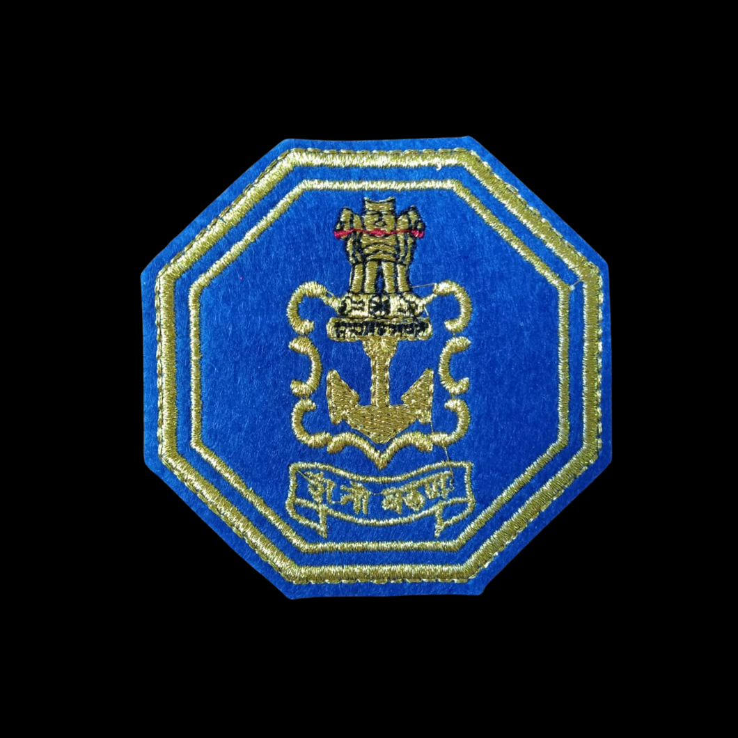 Indian Navy Logo Zari Embroidery Patch