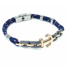 Load image into Gallery viewer, Anchor With Chain &amp; Rope Stainless Steel Bracelet - Men
