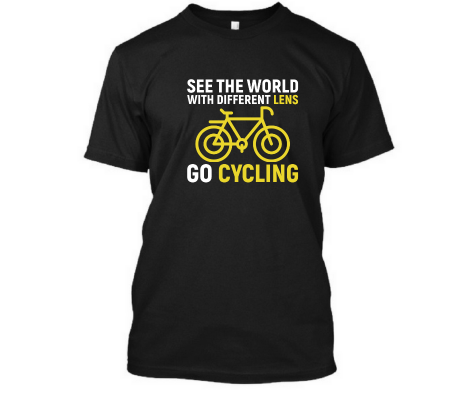 See the world with different lens go cycling - Men's Half sleeve round neck T-Shirt