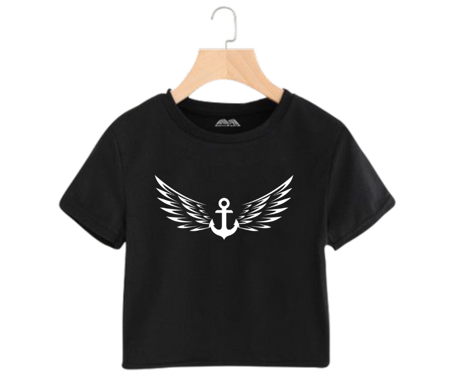 Anchor with wings - Women's Crop Top