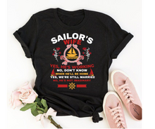 Load image into Gallery viewer, Sailors wife&#39;s Statement (Red) - Women&#39;s half sleeve round neck T-shirt
