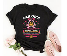 Load image into Gallery viewer, Sailors wife&#39;s Statement (pink) - Women&#39;s half sleeve round neck T-shirt
