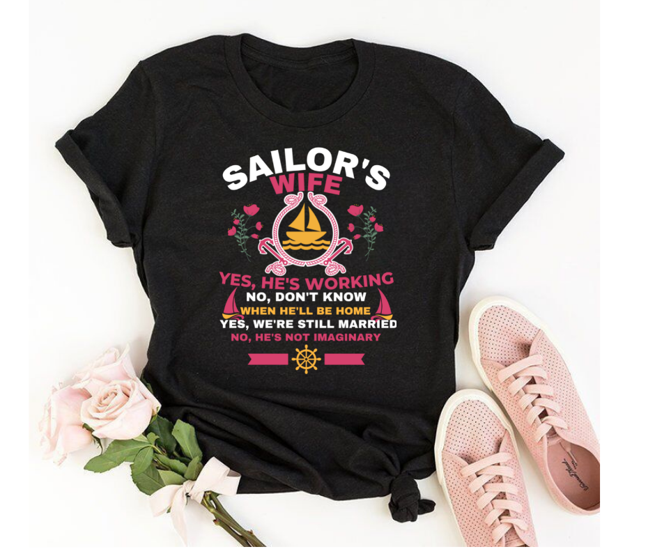 Sailors wife's Statement (pink) - Women's half sleeve round neck T-shirt