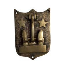 Load image into Gallery viewer, Brass Stockless Marine Anchor Hinged on Shield Plate - Home Decor/Collectibles
