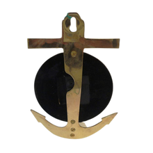 Load image into Gallery viewer, Antique Nautical Brass Anchor Analogue Clock
