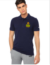 Load image into Gallery viewer, PUMA Brand Merchant Navy Ranks Printed Polo Neck T-shirt - Navy Blue
