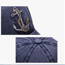 Load image into Gallery viewer, Merchant Navy Anchor Denim Unisex Caps for Mariners - Premium Quality
