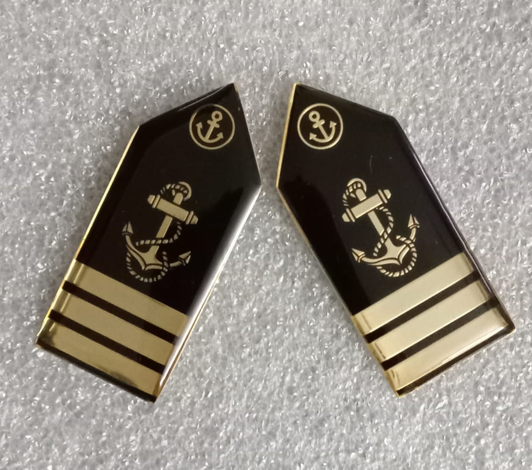 Lapel Pin type Gorget Collar Badges for Merchant Navy Officers