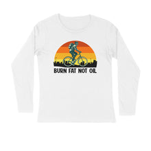 Load image into Gallery viewer, Burn fat not the oil - Men&#39;s full sleeve round neck T-shirt
