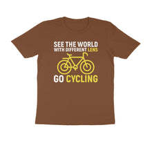 Load image into Gallery viewer, See the world with different lens go cycling - Men&#39;s Half sleeve round neck T-Shirt
